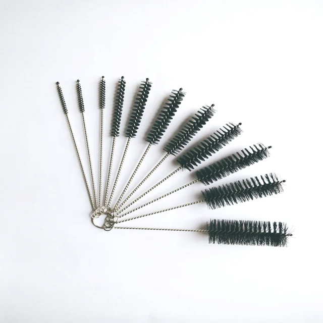 Professional factory processing glassware spout cleaning brush nylon test tube straw brush water bottle cleaner