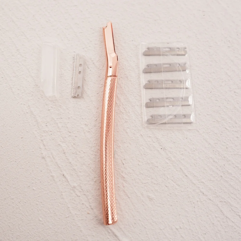 Ultra Modern Fashion Hair Removal Ladies Dermaplaning Tool Facial Eyebrow Razor Using a Metal Handle Eyebrow Razor Trimmer