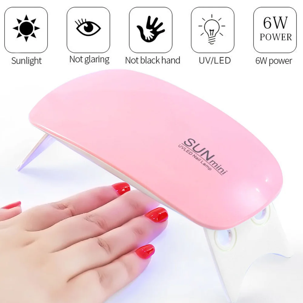 6W Curing Uv Lamp Professional Sun Led Nails Dryer Gel Nail Lamp small Mini Uv Led Nail Lamp