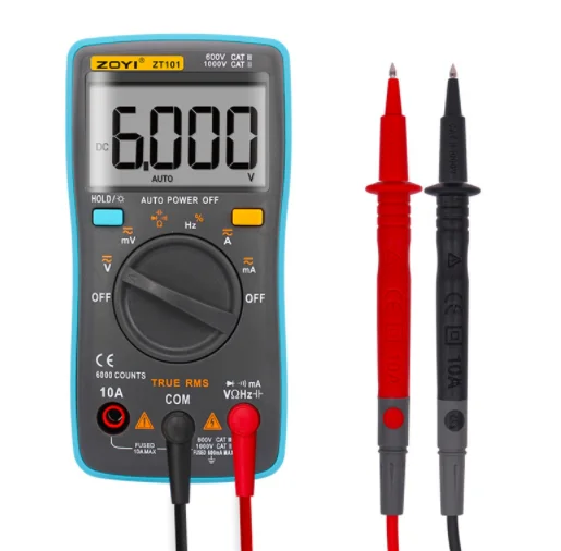 ZT101 Mini Digital Multimeter 6000 Counts AC/DC Voltage Current Tester