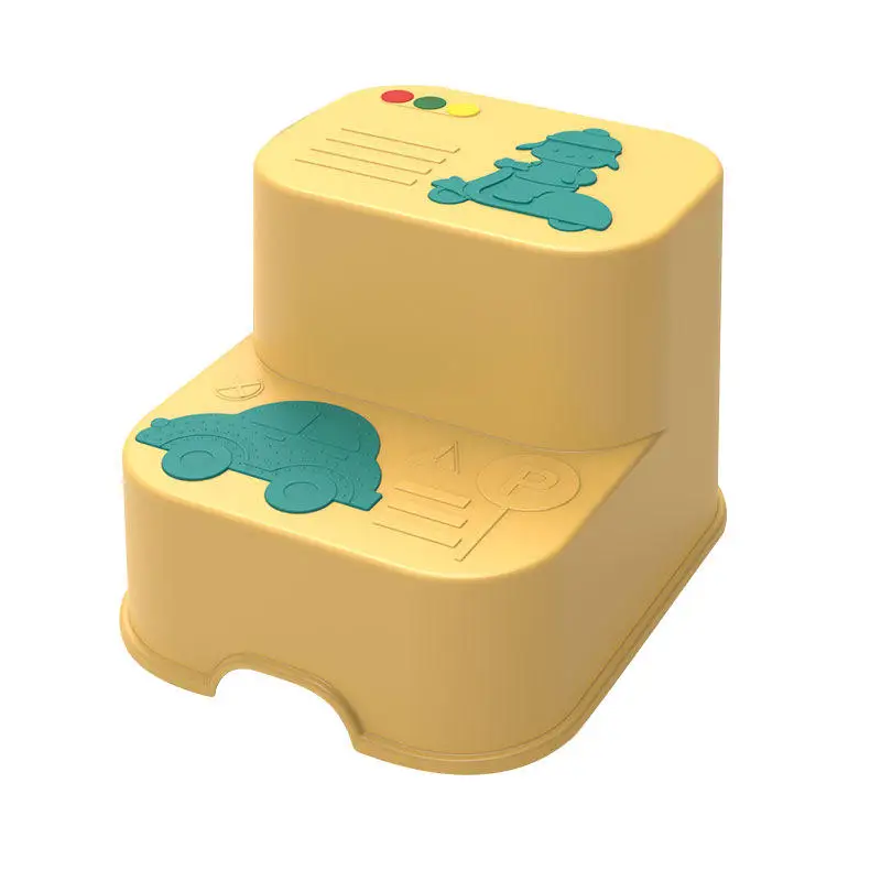 Safety Kids Stool Non-slip Double-deck 2 Step Children Plastic Toddler Foot Stool Height Toilet Step Stool