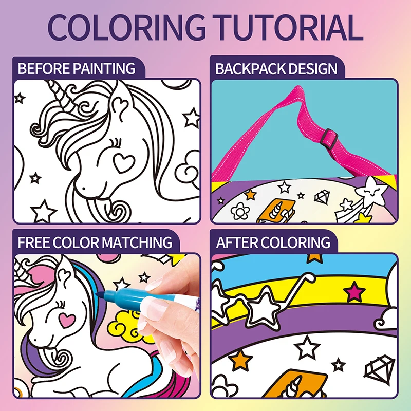 DIY персонализированные Doodle сумки художественная деятельность лучший подарок цвет ваш собственный Единорог сумка для поделок набор