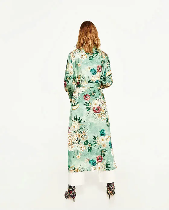 
Long Sleeve Kimono Woman Coat Latest Design Floral Long Cardigan 