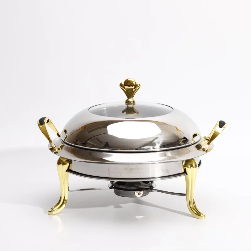 Hot Sale Hotel No Electric Round Single Small Indiviual 18CM 28CM Stainless Steel Cooking Alcohol Stove Shabu Hot Pot Sets