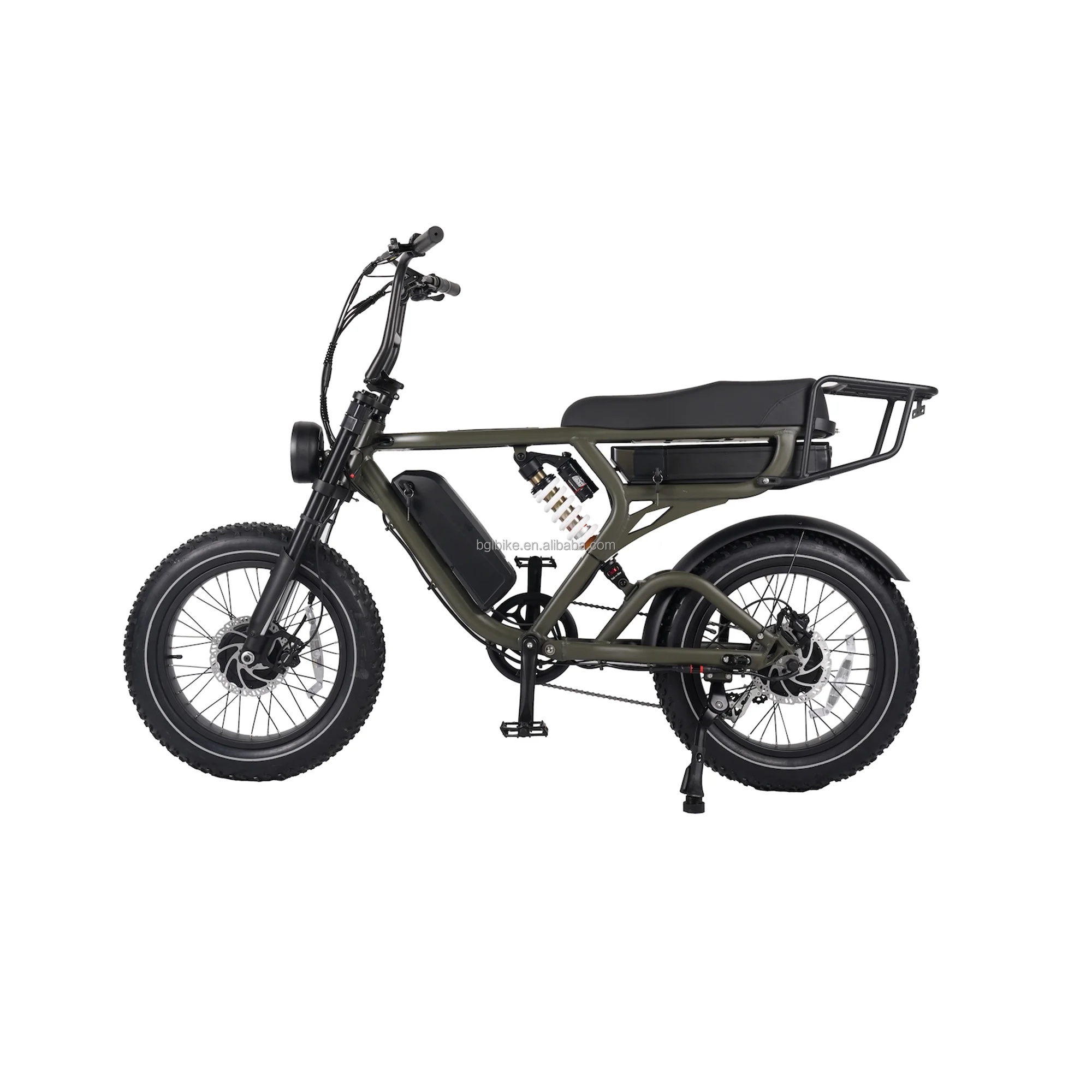 Moped Style Ebike Throw Back Cafe Racer off Road 48V or 52V 20ah 750W 2000W 20x4 Inch 90km Range 50km/h Fat Bike