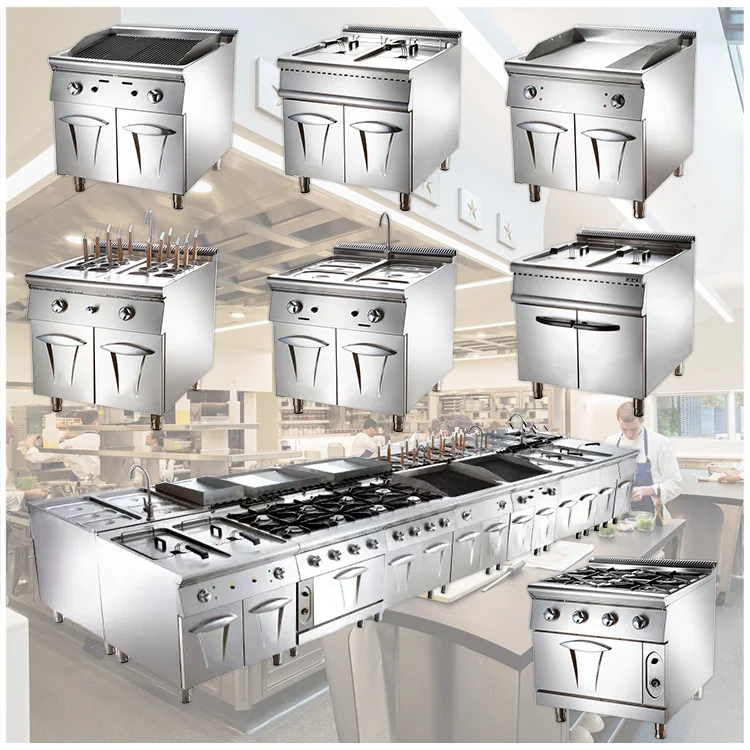 Grace Commercial Catering Full Set Stainless Steel Hotel Restaurant Complete Kitchen Equipment for Food Shop