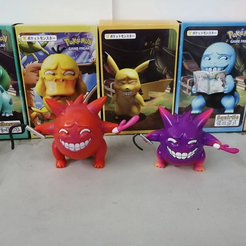 6pcs/set Pokemones Squirtle Psyduck Bulbasaur Charmander Anime Action Figure Collection Model Toys PVC Figurine Doll Gift