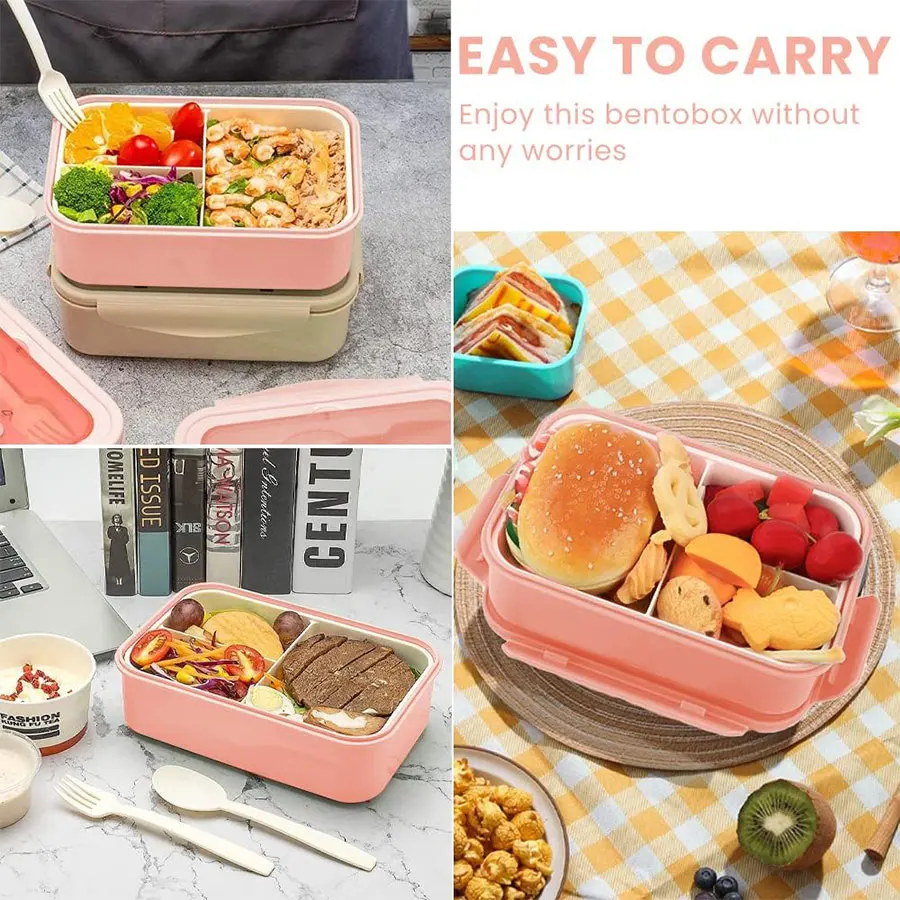 Compartments kids bento box Microwave safe school tiffin box eco friendly reusable lunch box