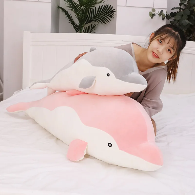 Super Soft dolphin stuffed animal  Girl Throw Pillow plush toy Sleeping companion  Custom wholesale