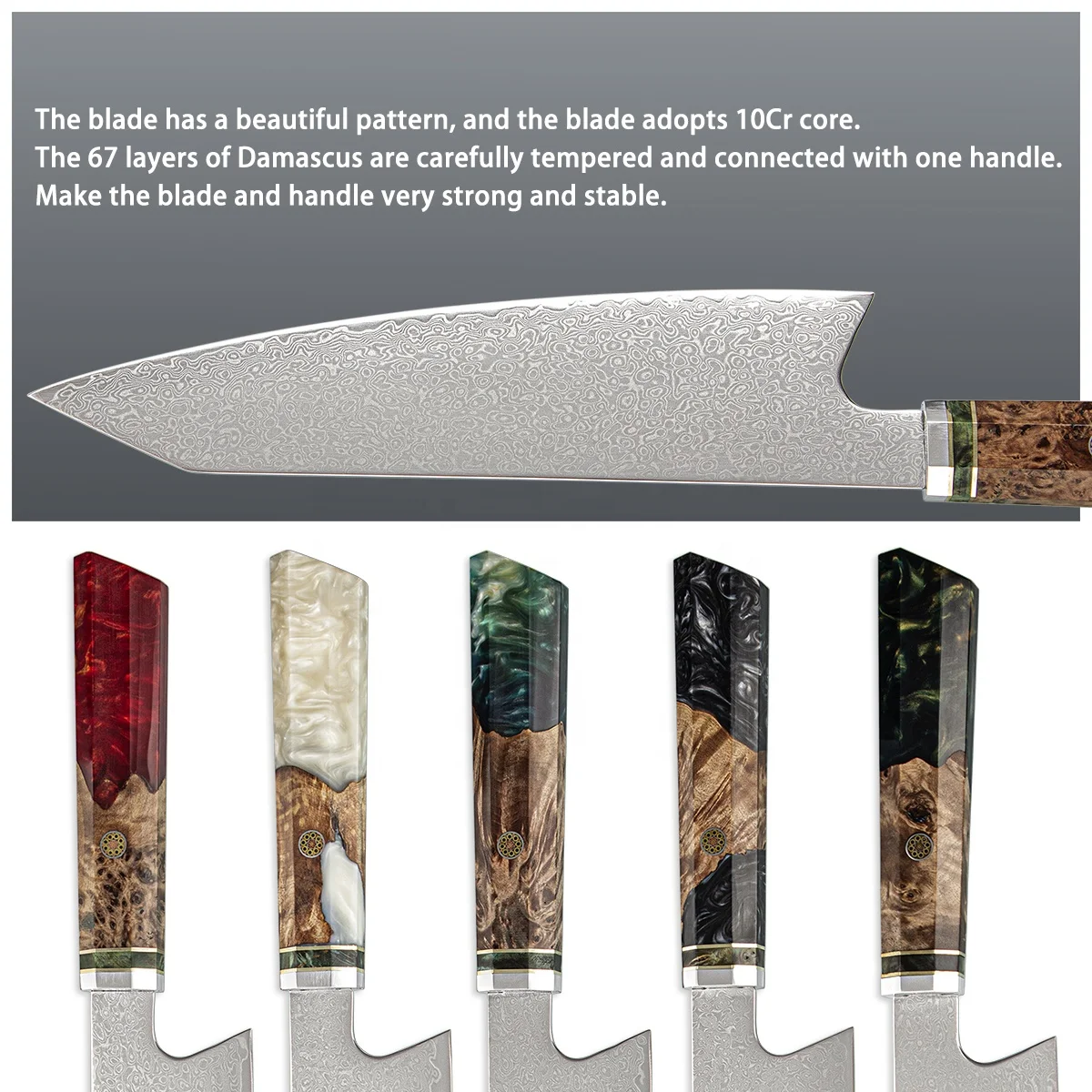 Guarantee Kitchen Damascus Steel Knife 8inch Damascus VG10 Kiritsuke Knife With Gift Box