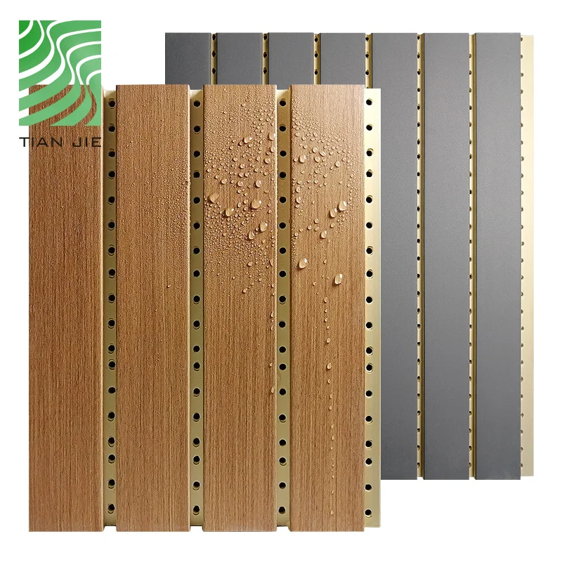 Acoustic panels sound proof wooden grooved wood paneling WPC acoustic panel for wall