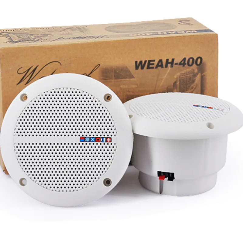 1 Pair Of Waterproof 25W Full Range Marine Boat Ceiling Wall Speakers Lawn Garden Bathroom Waterproof Passive Speakers SUMWEE