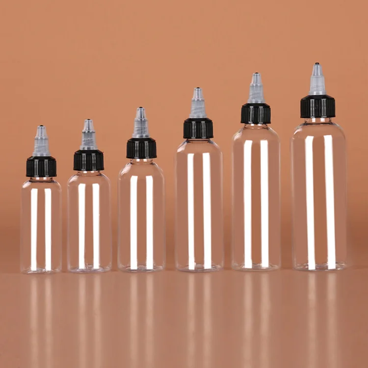 5ml-500ml PET Plastic Tattoo Ink Twist Cap Bottle Pigment Dropper Oil Dispensing Containers