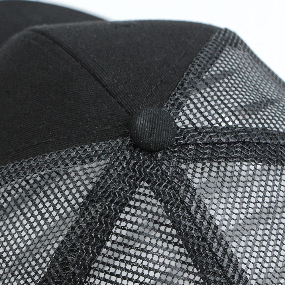 Wholesale Custom DIY Iron Logo Piece 6 Panel Trucker Cap Black Sports Caps Richardson 115 Mesh Trucker Hat