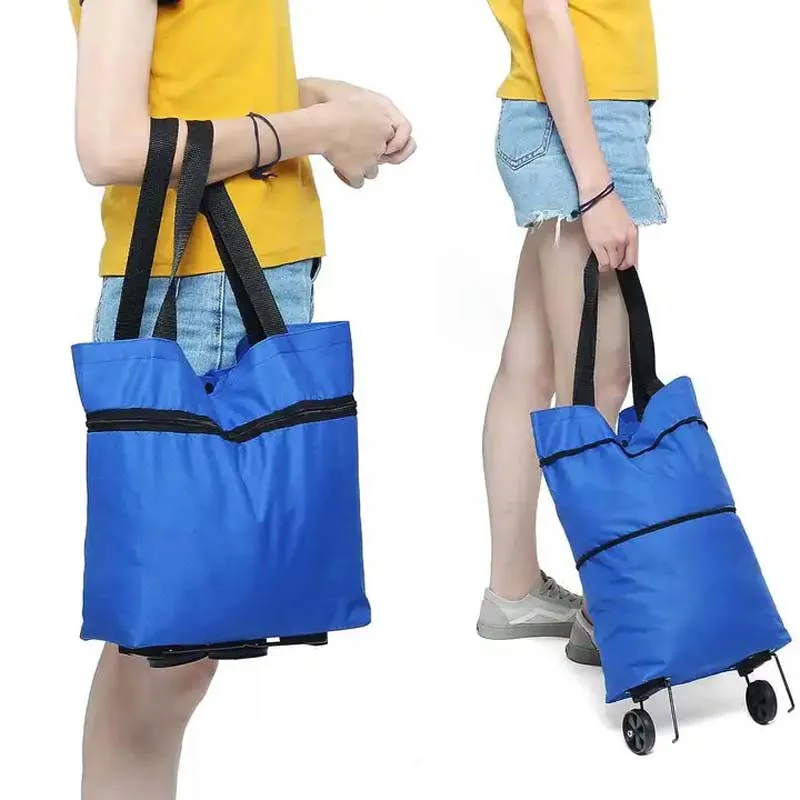Cheap Price Portable Folding Shopping Trolley Bag With Wheels Wholesale Trolley Shopping Bag