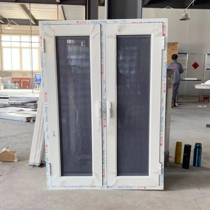 Triple glazed windows sound proof hurricane impact project aluminium casement windows with mosquito net