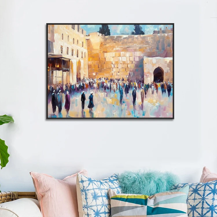 Оригинальный Настенный декор Jerusalem Kotel Judaica Современное еврейское искусство печать пейзажных картин на холсте