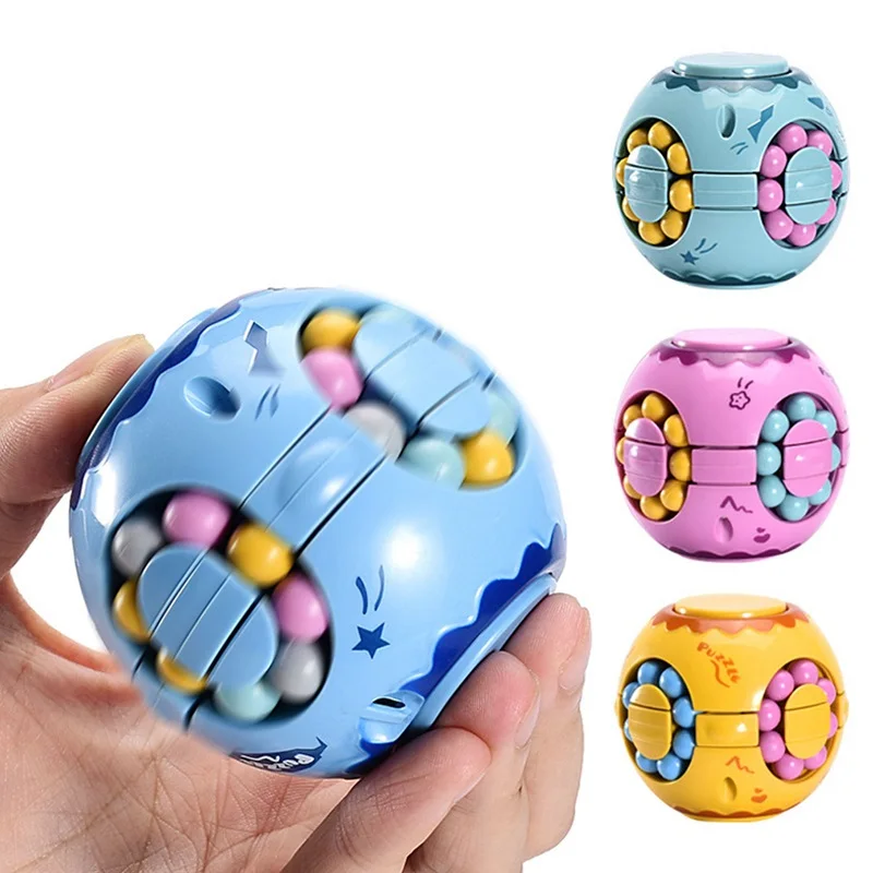 2022 Hot Stress Relief Creative Rotating Puzzle Magic Bean Intelligence Fingertip Cube Board Game Toy