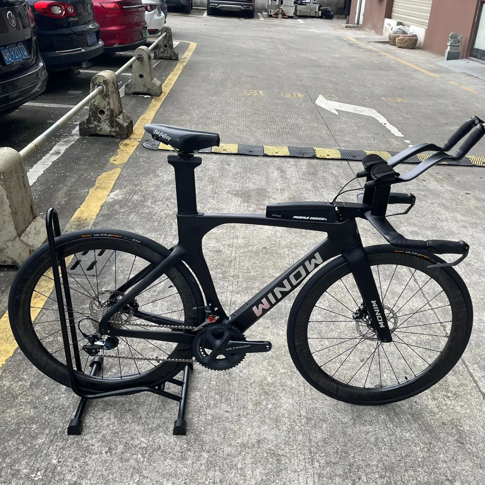 Winowsports Carbon TT Bicycle 22 Speed Disc Brake Time Trial Triathlon Complete Bike Model TT119 With Carbon Fiber Wheelset