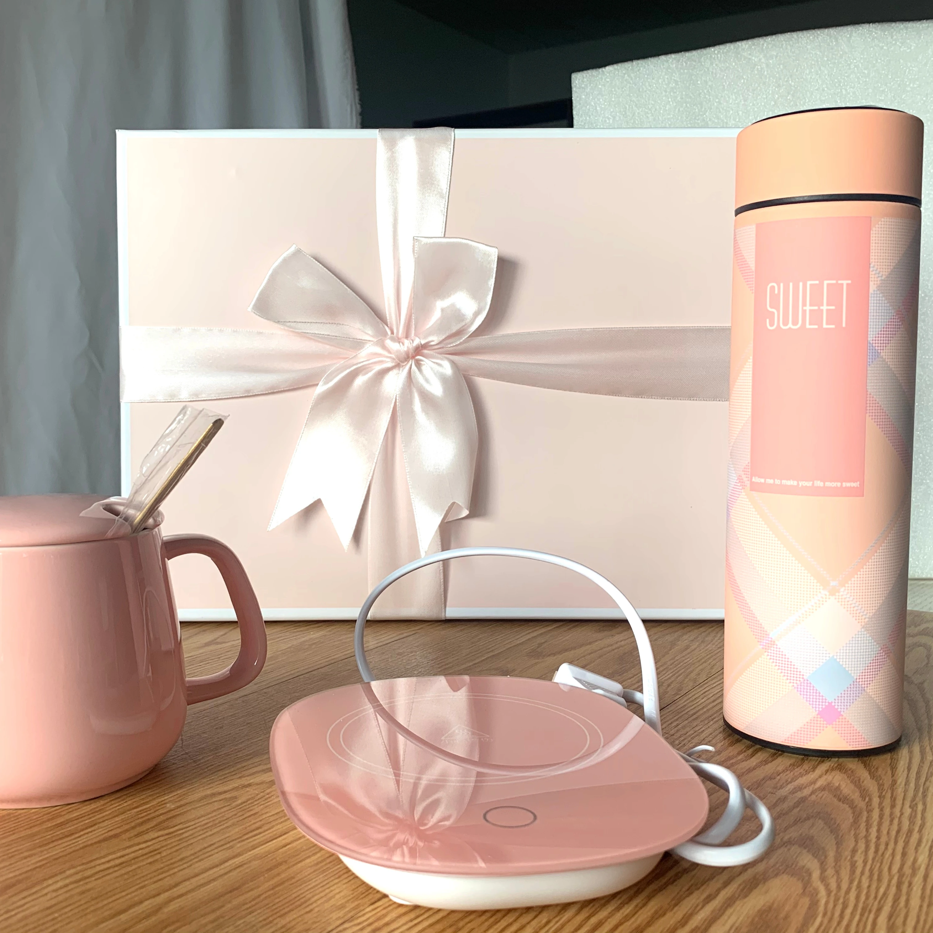 drop shipping creative coffee mug gift set smart mug warmer set for wedding gift