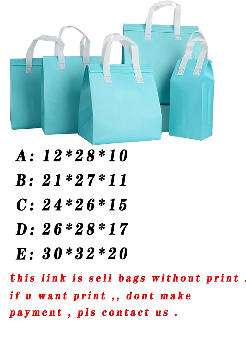 Custom Printed Logo Non-Woven cooler cooling bag Thermal takeaway bag insulated Insulation Lunch Food Delivery Bag for Keep Warm