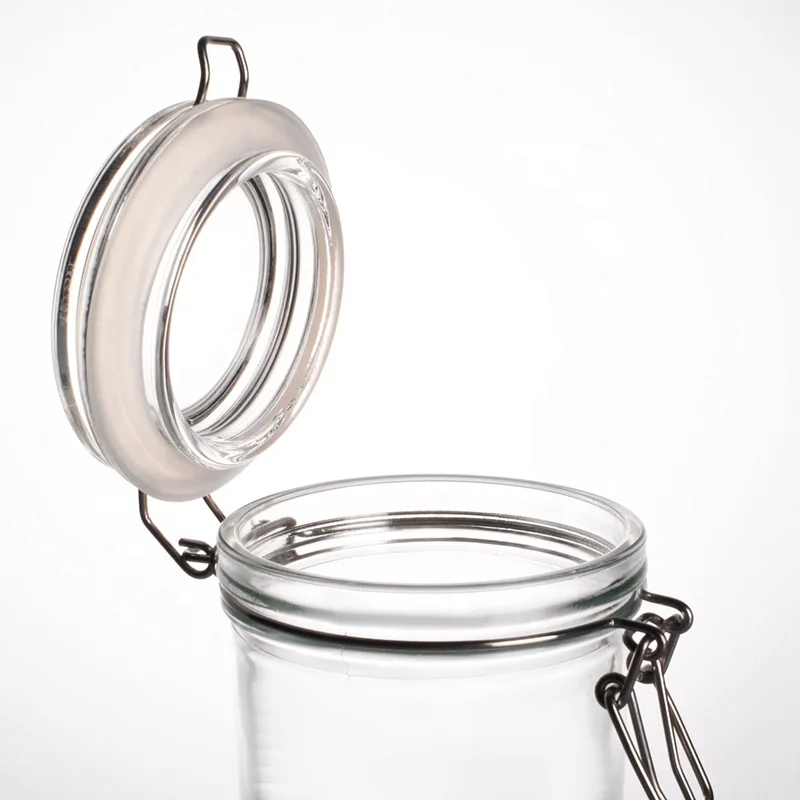 Ru Star Sealed Square Clear 100ml 250ml Glass Storage Jar With Airtight Lid for Coffee Bean Oatmeal