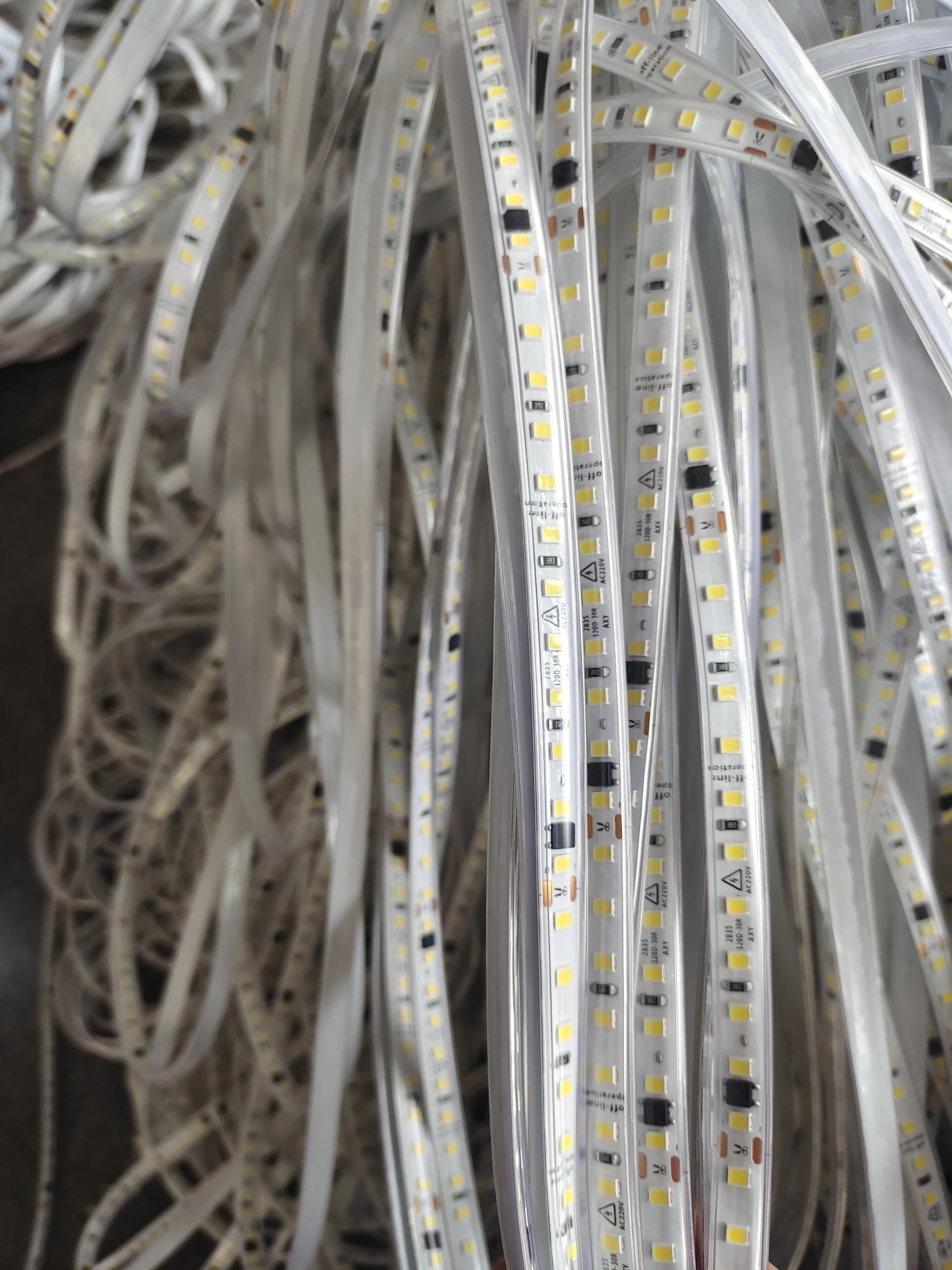 220V SMD2835 120LED 10cm per cut outdoor waterproof No-drive self-adhesive Line strip light