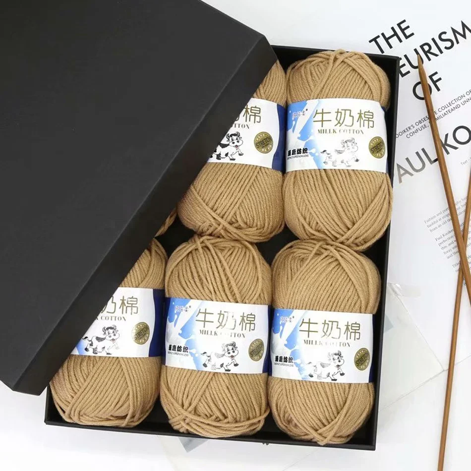  Multi Color 5 ply Milk Cotton Blended Yarn 50g Per Ball Thread for Hand Knitting Crochet