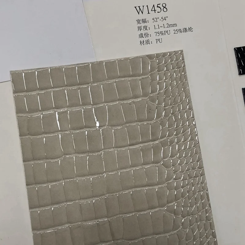 All Color Have Stock Shining and Matt crocodile Vinyl Coloured Textured Imitation Leather Fabric