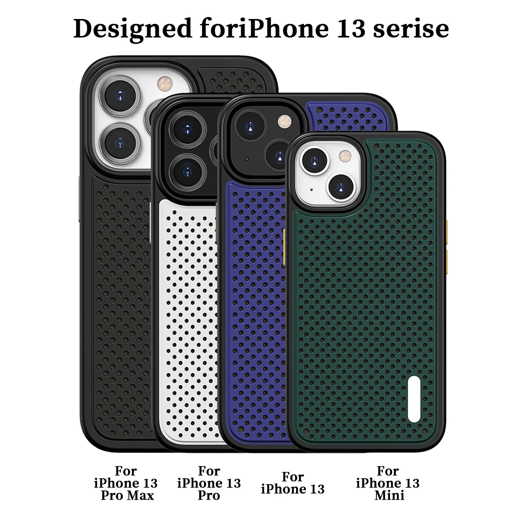Summer Cooling Heat Dissipation Phone Cover For iPhone 13 Mini 13 13 Pro 13 Pro Max Anti Fall Back Case