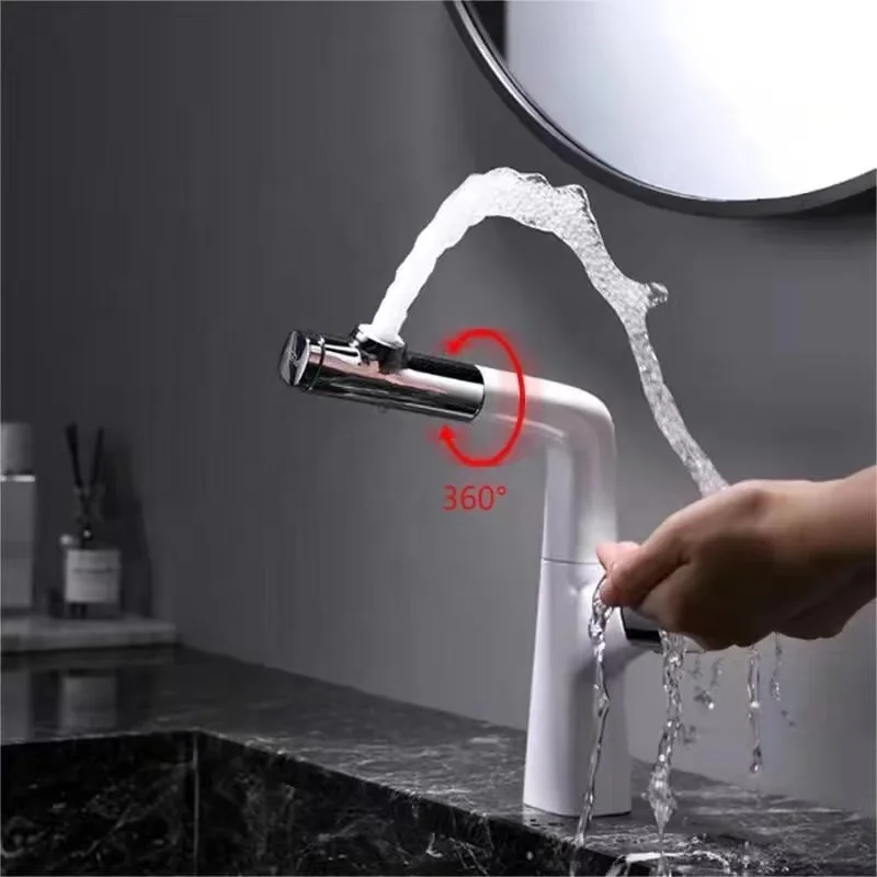 FIRMER hotel 3 functions luxury single handle lifted pull down copper basin faucet with transfer switch