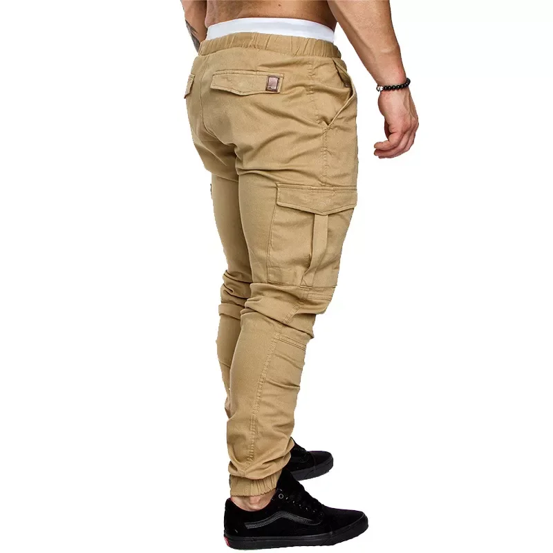 Summer 100% cotton cargo mens jogger pants