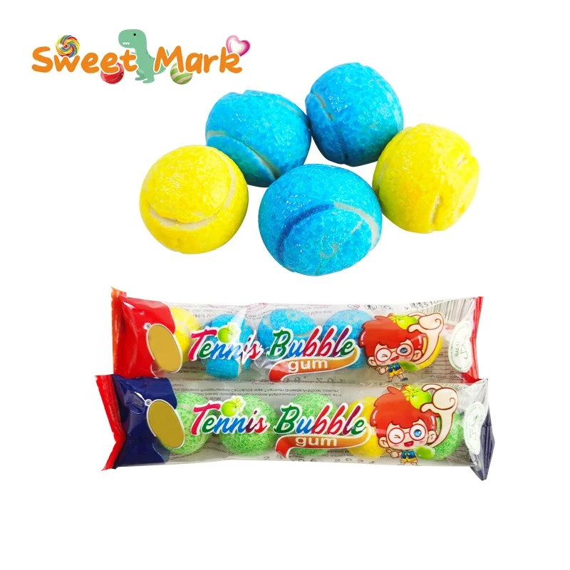 Halal food chewy bubble gum ball shape filled jam fruit gum
