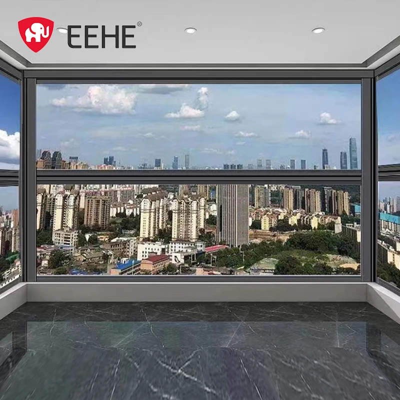 EEHE Intelligent Aluminum Lifting Windows Panoramic Narrow Rain Sensing Double Glazed Raised Window
