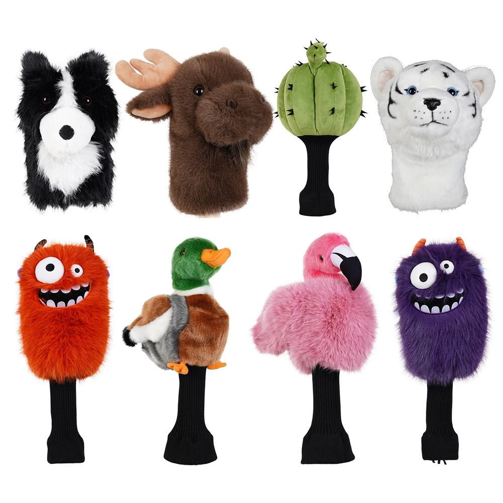 2024 Latest Models  Golf Driver Funny Plush Animal Headcovers Cute Brown Bull Head Cartoon Animal  Golf Head Cover