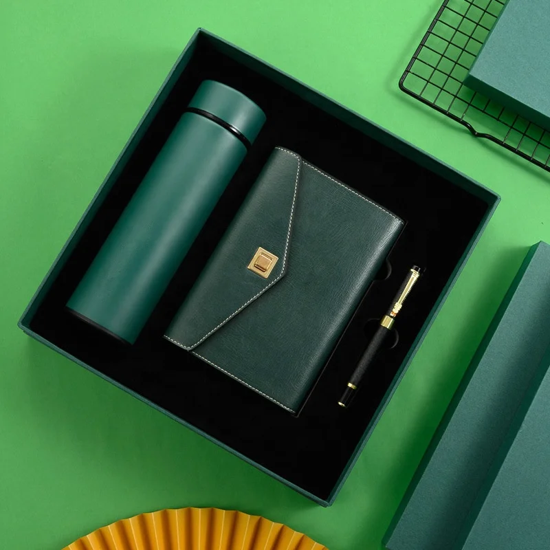 Custom logo business gift A6 notebook with ink pen and thermo cups 2022 Best Corporate gifts sets