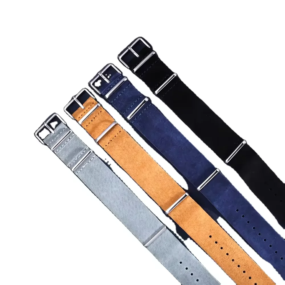 Soft Suede Watchband Long Strap 20mm 22mm 24mm Genuine Leather Watch Belt Gray Blue Wrist Band Watch