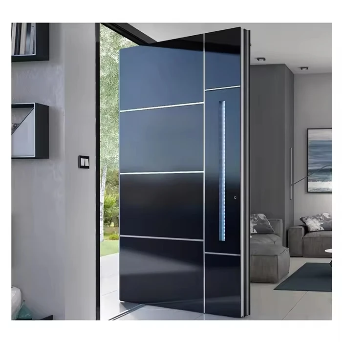 Modern Luxury Entrance Door External Main Bulletproof Casting Security Aluminum Security Door Solid Wood Front Door