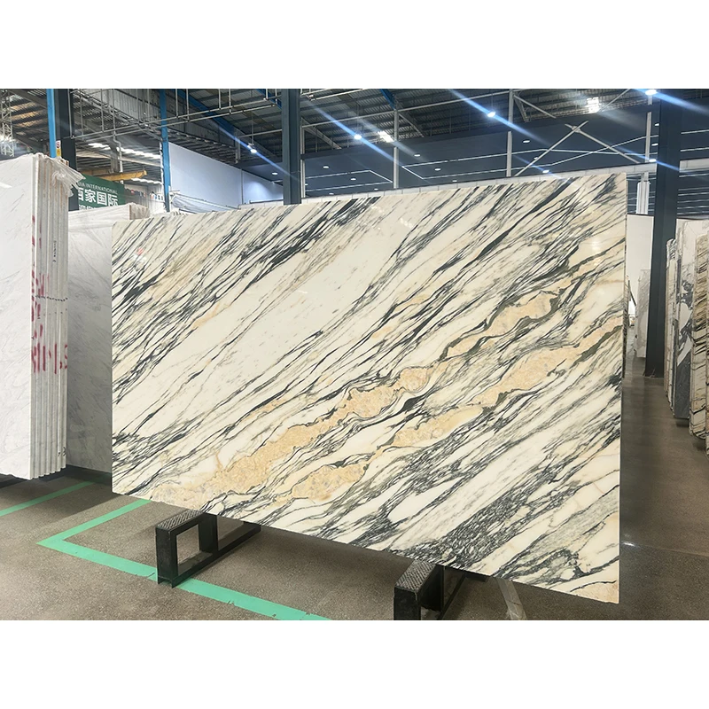 Calacatta Gold Marble Nature Stone Tiles Wall Floor Stone Block Golden Marble Table Top Italian Origin Siena Gold Marble Slab