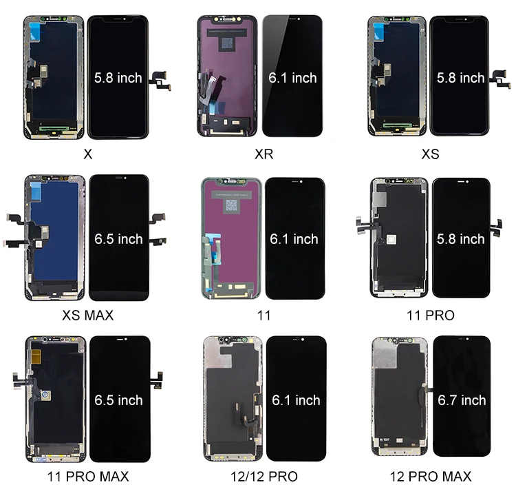 Мобильный телефон ЖК-экран для планшетов устройств Iphone X Xs Xr Max 11 12 Pro Мини 5s 5 6 6s 7 8 плюс Oled экран repalcements