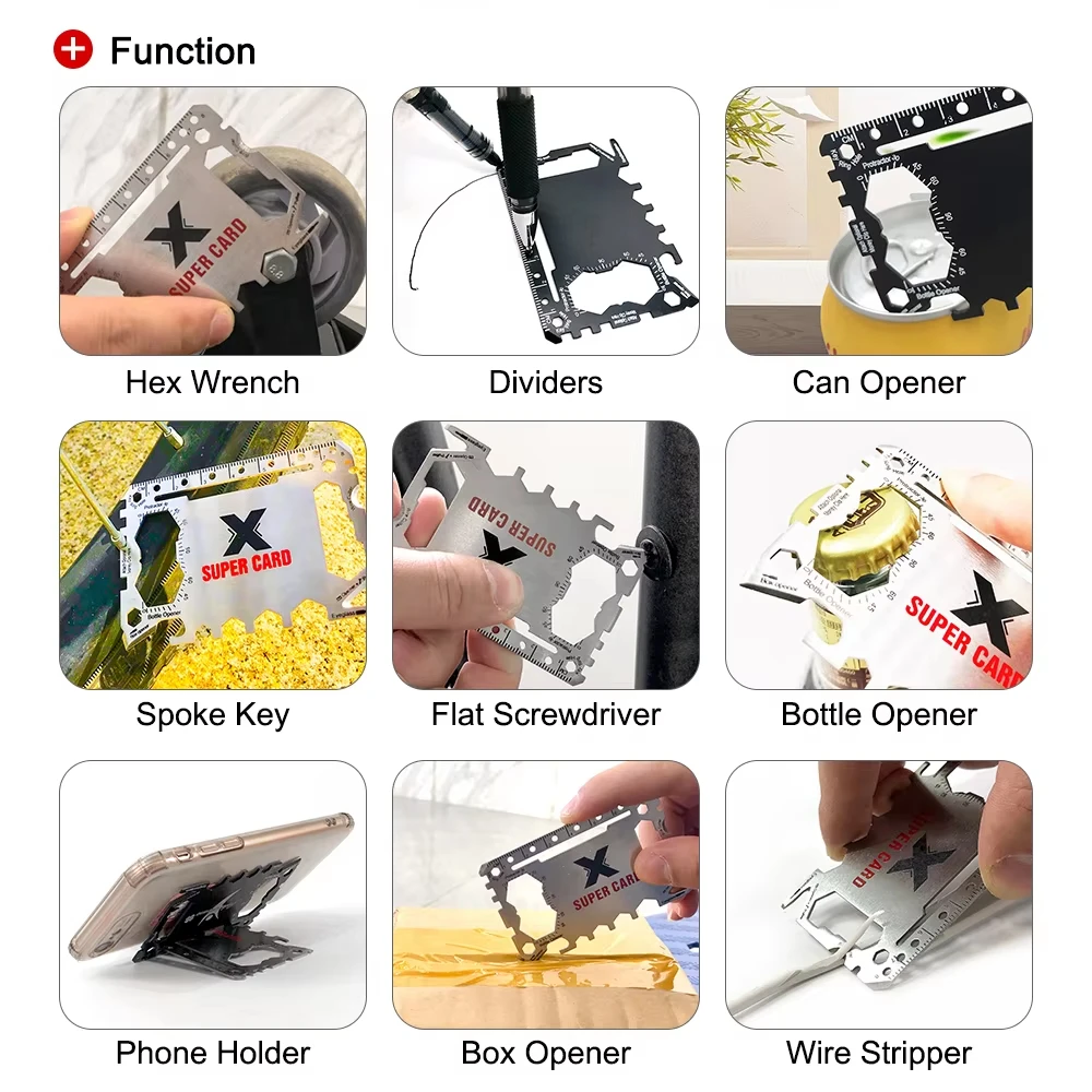 Promotion Personalized Souvenir Giveaway Mini Gifts Custom Multi Tool Business Card Pocket Wallet Survival Credit Card Tool