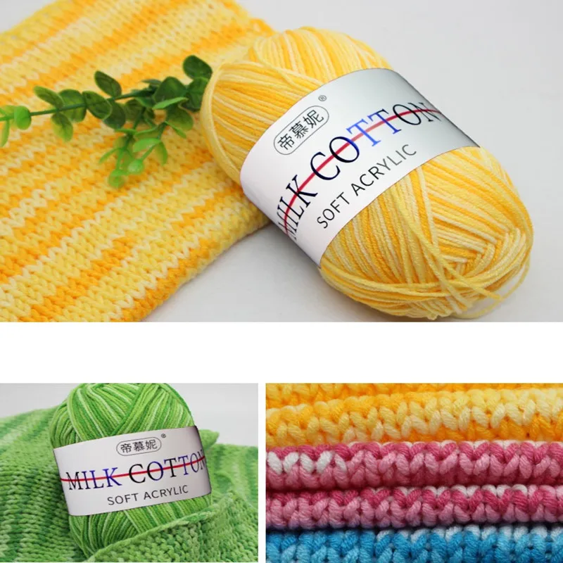 RongMeiXuan 3ply 50g 41 Mixed Color Milk Cotton Crochet Acrylic Yarn For Hand Knitting