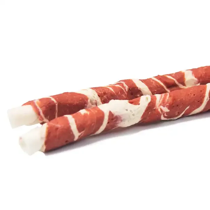 Rawhide Twist Dog Chew 500g Package Custom Label Air Dried Beef Flavor Dental Chews For Dogs