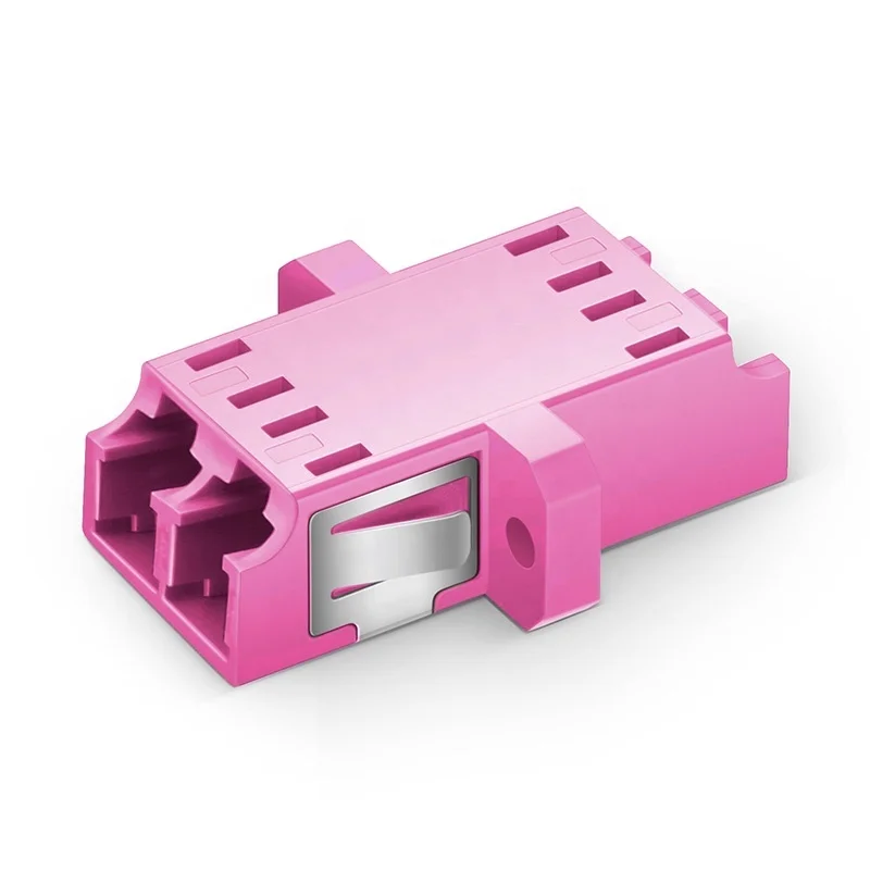 LC/UPC-LC/UPC OM4 Duplex Multimode SC Package Plastic Fiber Optic Adapter/Coupler Full Flange