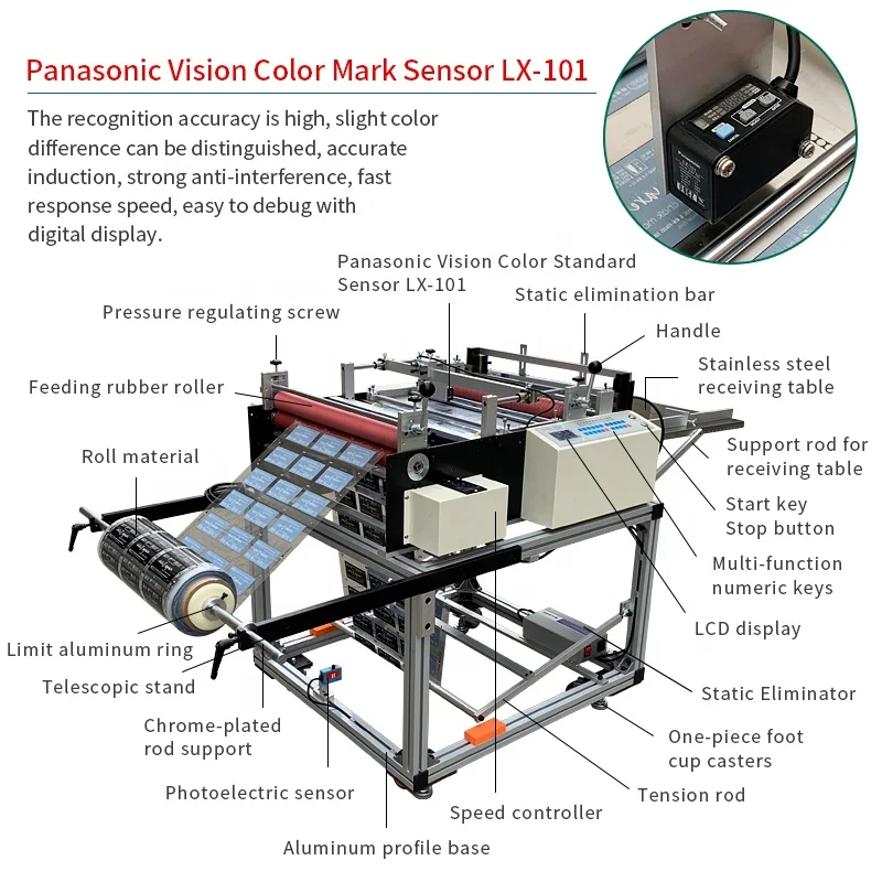 China sells high quality automatic electric eye positioning PVC cutting machine PET film slicer PE film cutting machine