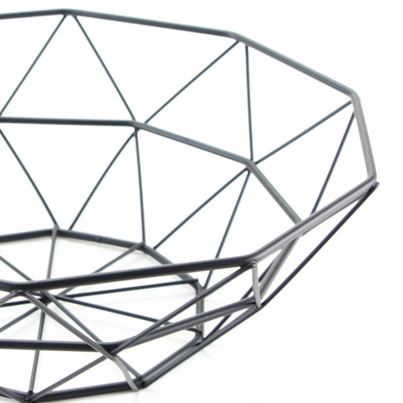 High Quality Custom Iron Steel Fruit Bowls Basket Round Metal Storage Wire Mesh Baskets