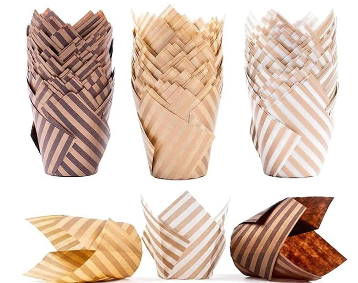 Factory Direct Supply Dessert Decorators Liners Muffin Paper Cups Tulip Cupcake Wrapper For Wholesale