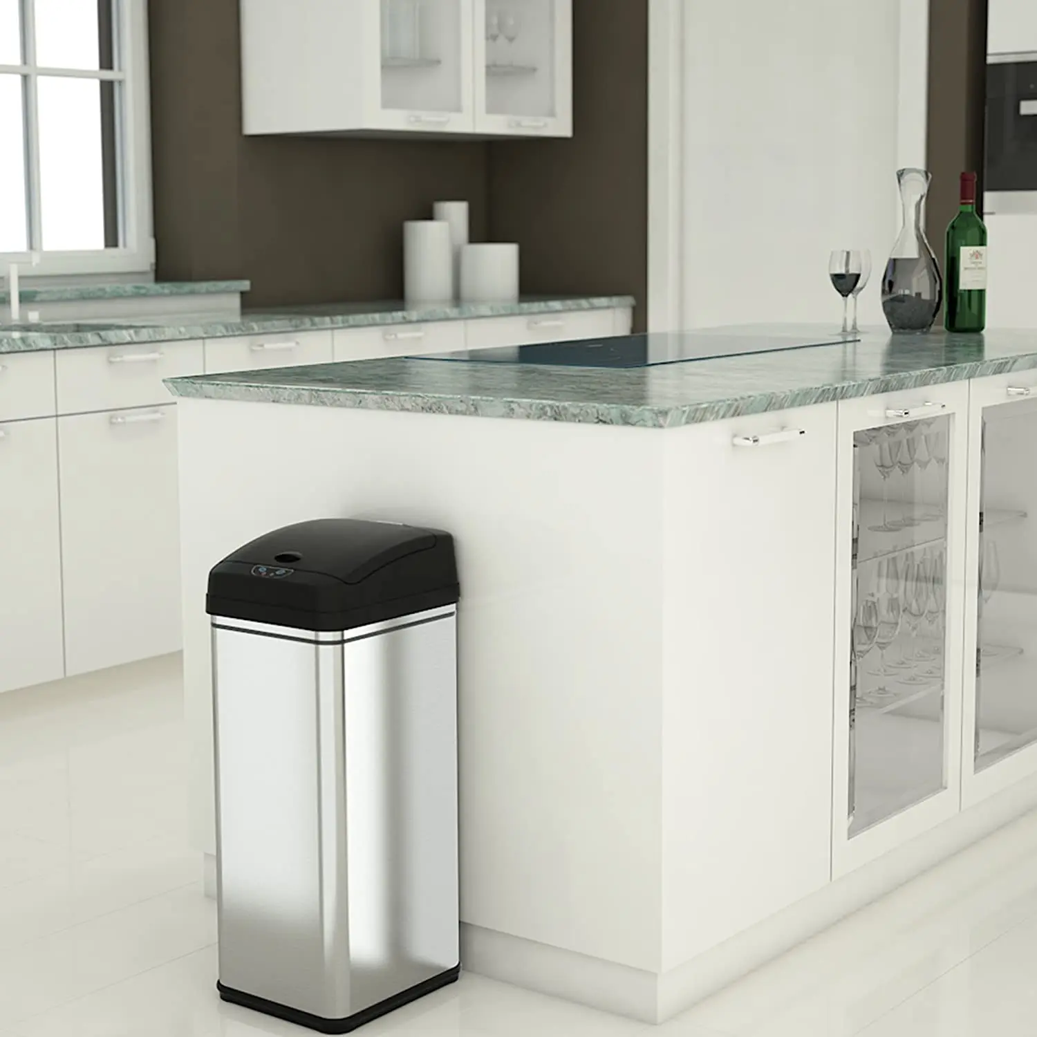 Supplier Wholesale Large Capacity Smart Automatic Stainless Steel Waste Garbage Recycle Bin Trash Can With Sensor Touch-Free