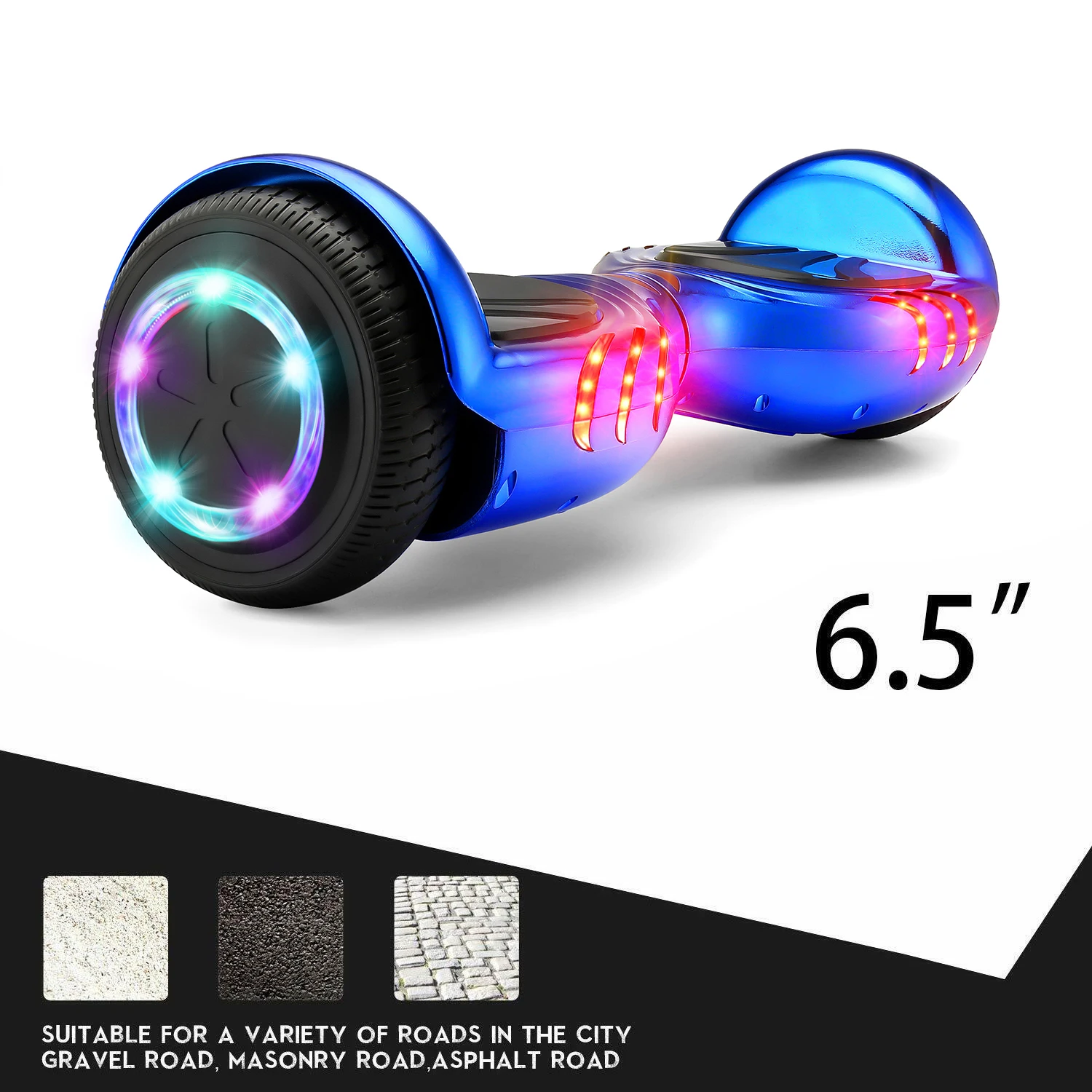 
6.5 inch self balance scooter with led light kids adult hover board 