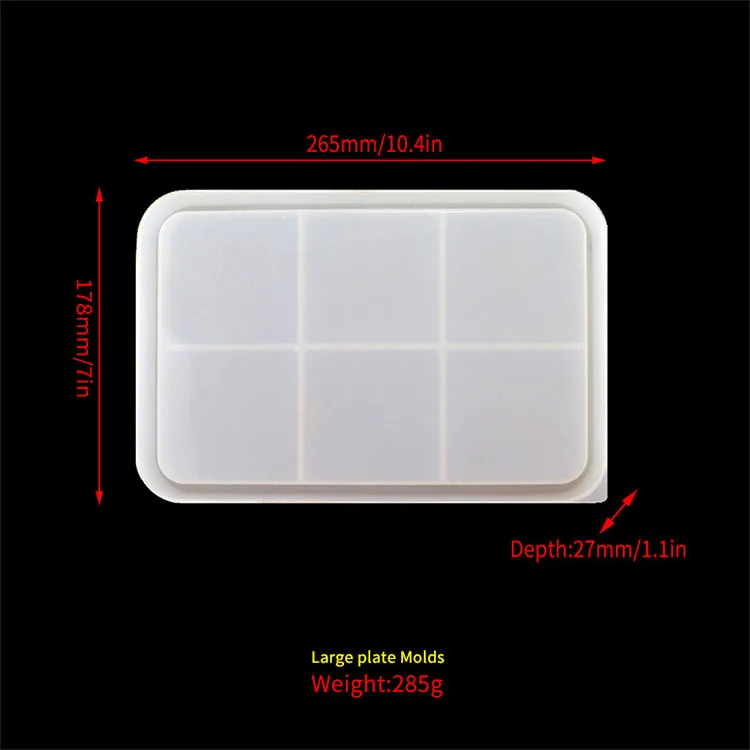 Tray Resin Mold DIY Crystal Epoxy Silicone Fruit for Plate Making Desktop Jewelry Table